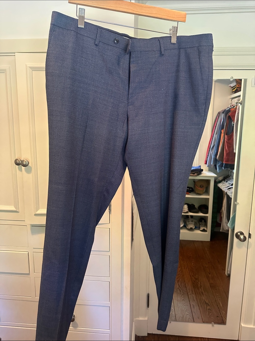 Original Penguin Men’s Blue Dress Pants – Subtle Textured Weave
